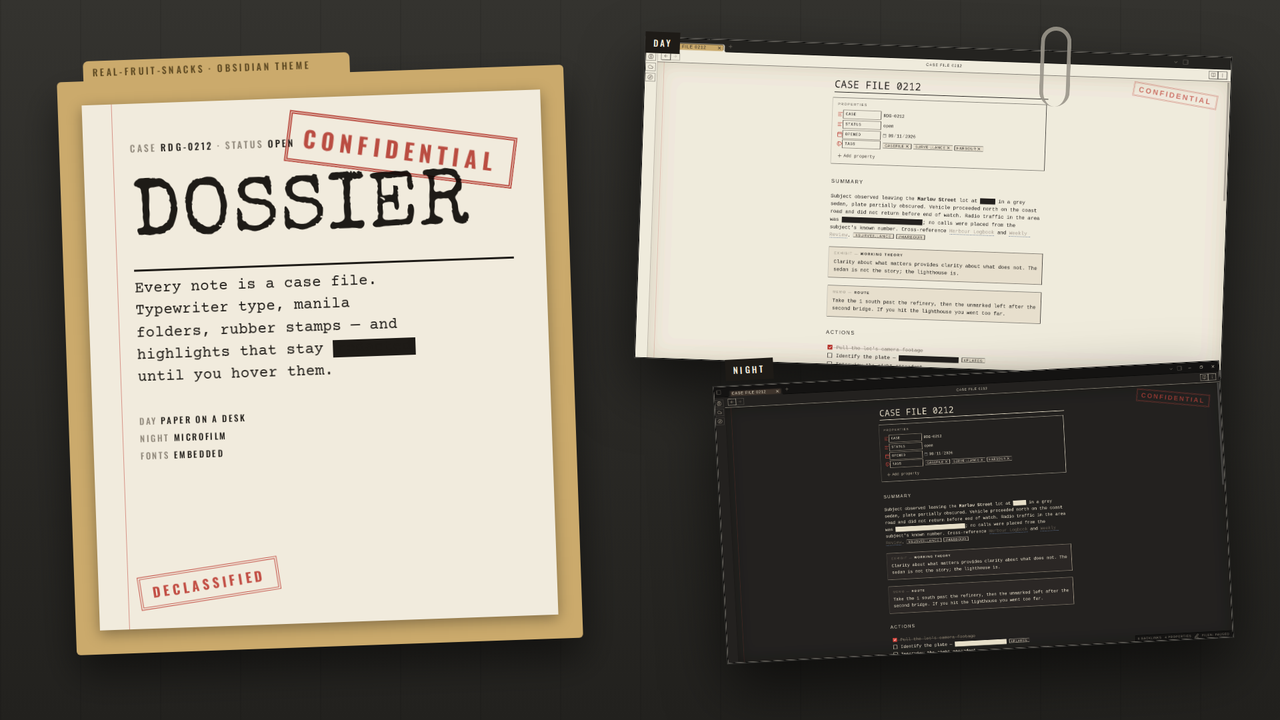 Dossier theme for Obsidian