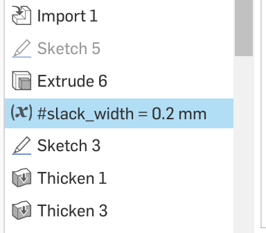 slack width