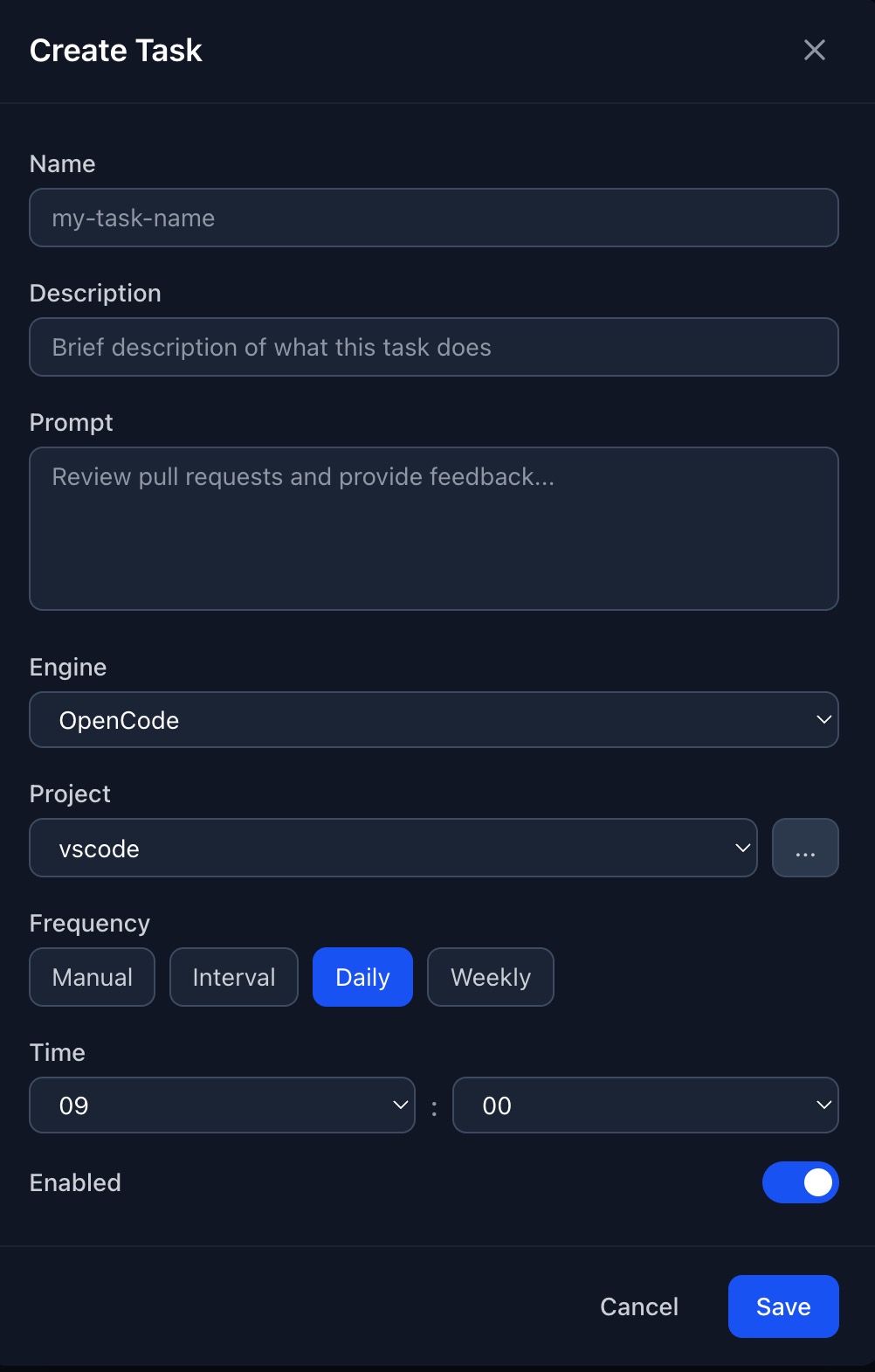 CodeMux - Scheduled Tasks