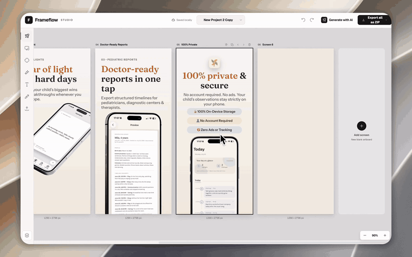 Shotluma revising a single App Store screenshot with the AI editing action