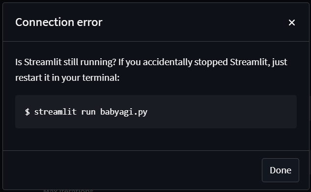 Connection Error