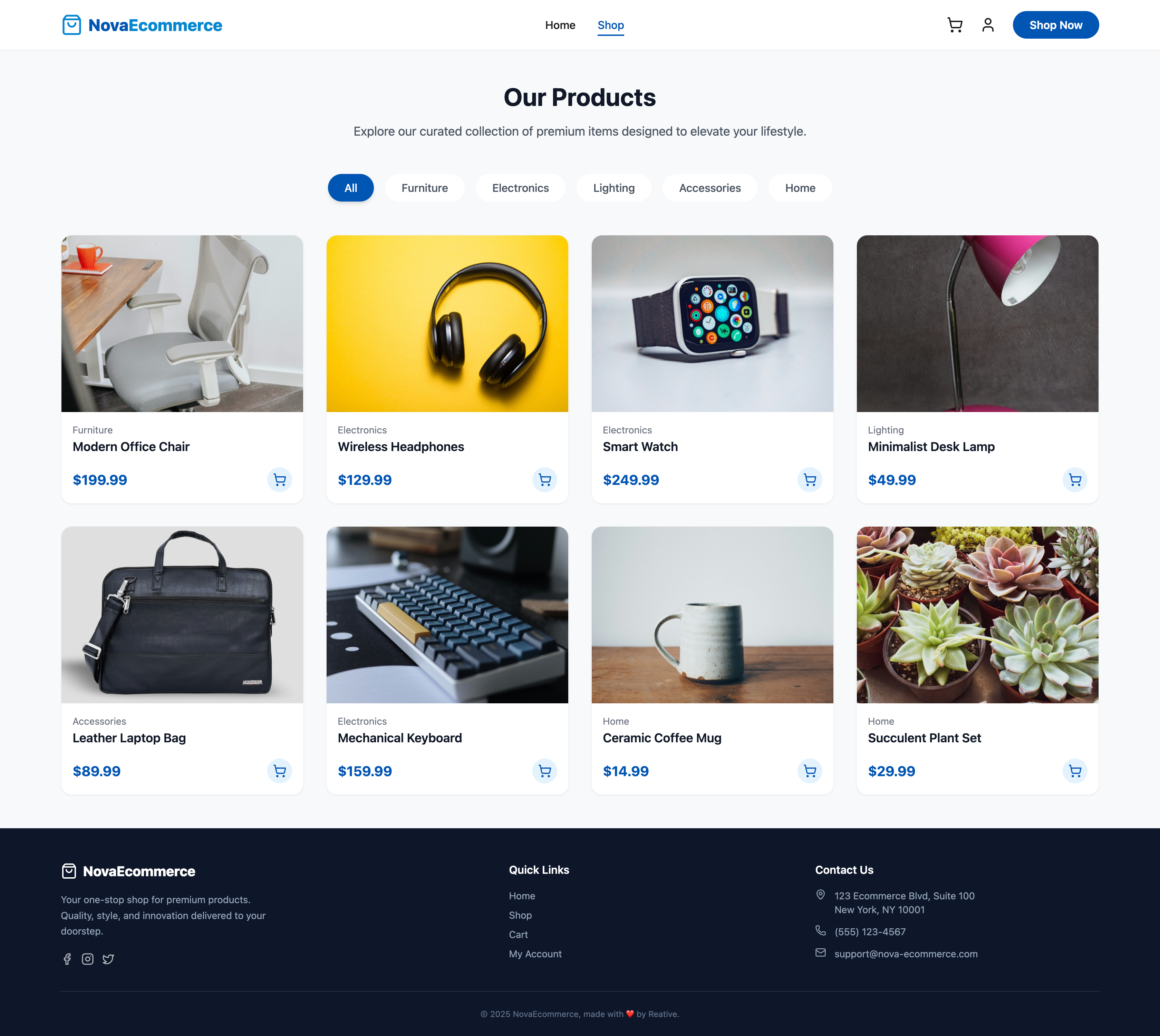 Nova-Ecommerce 网站模板截图