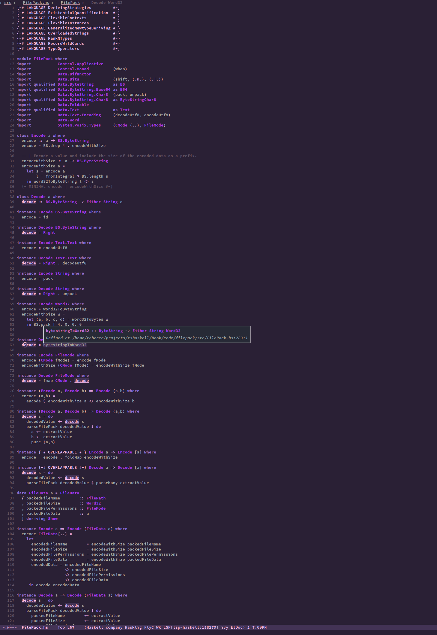 Haskell Screenshot