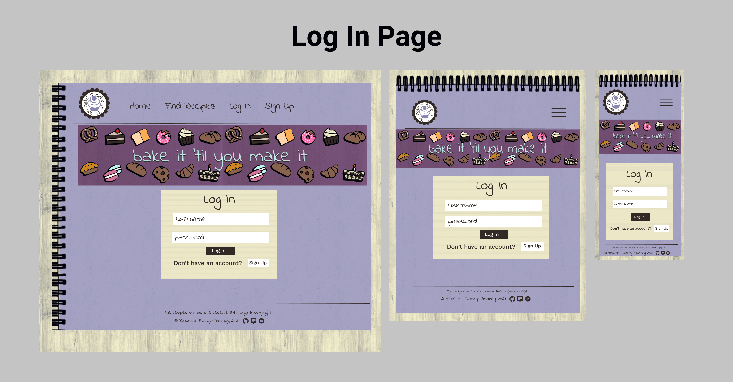 Log In Page Wireframe