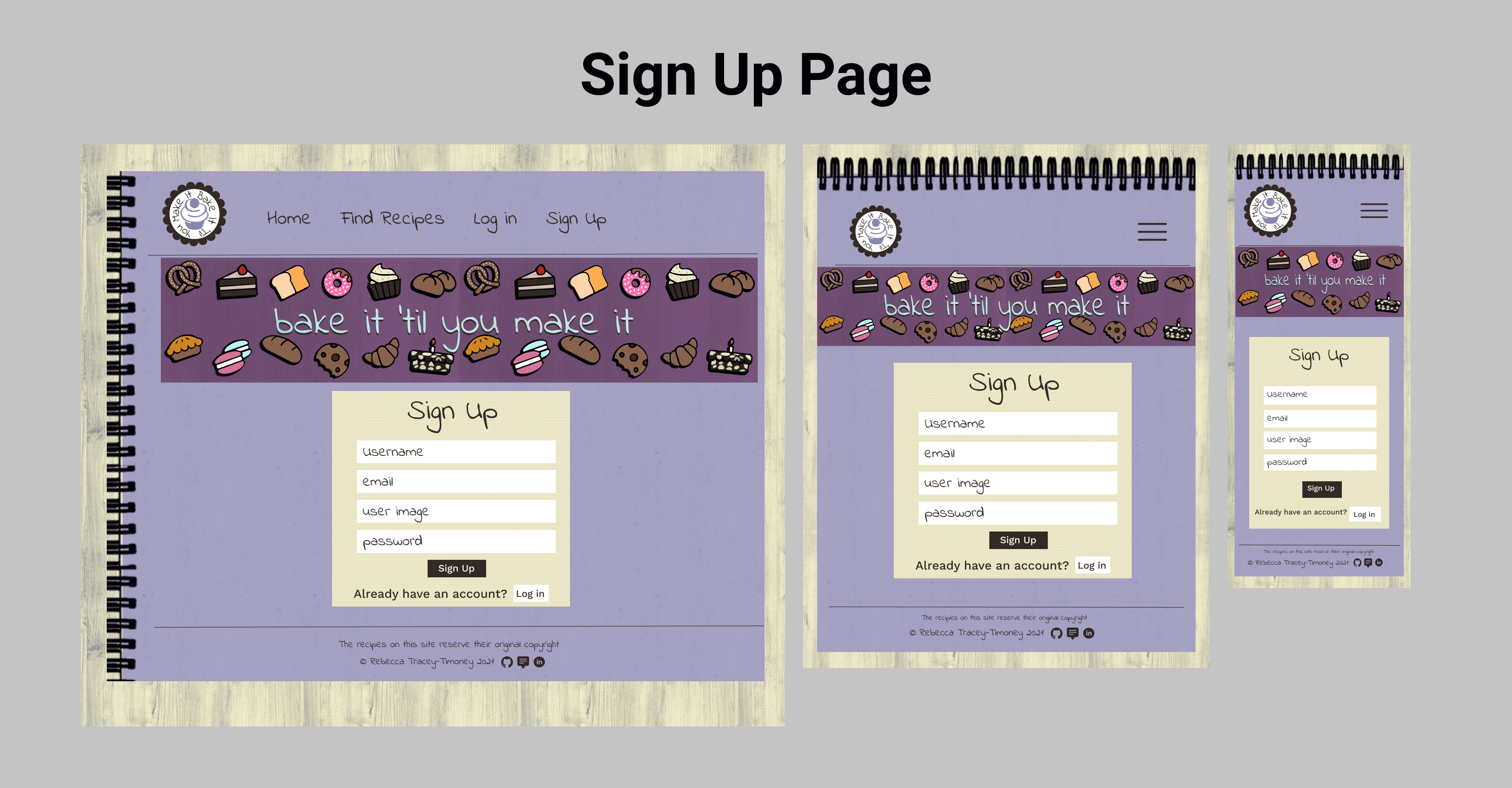 Sign Up Page Wireframe