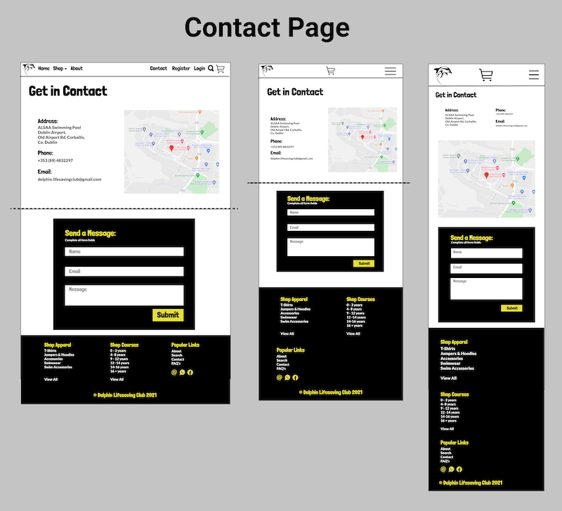 Contact Page Wireframe