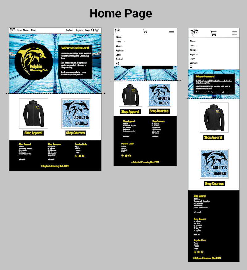 Home Page Wireframe