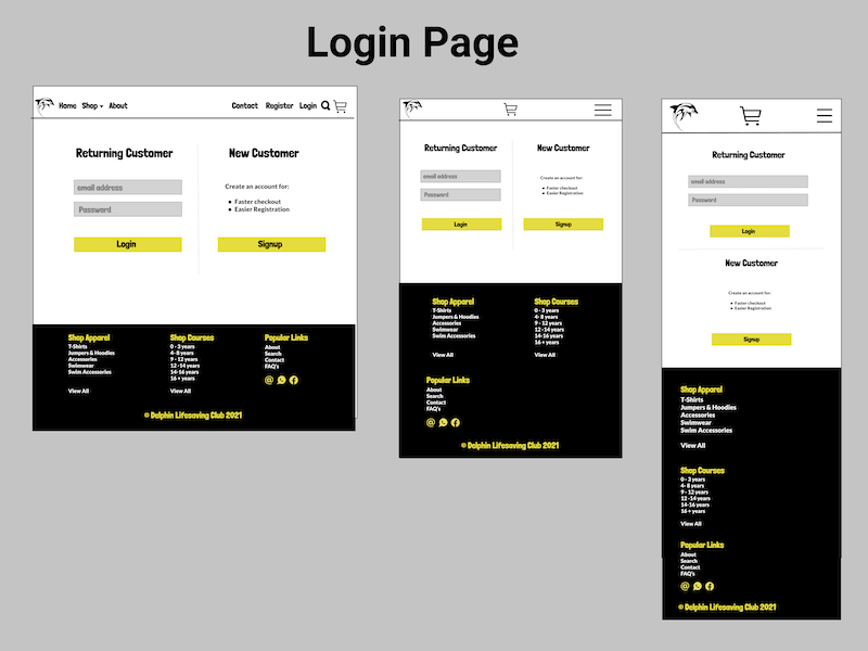 Login Page Wireframe