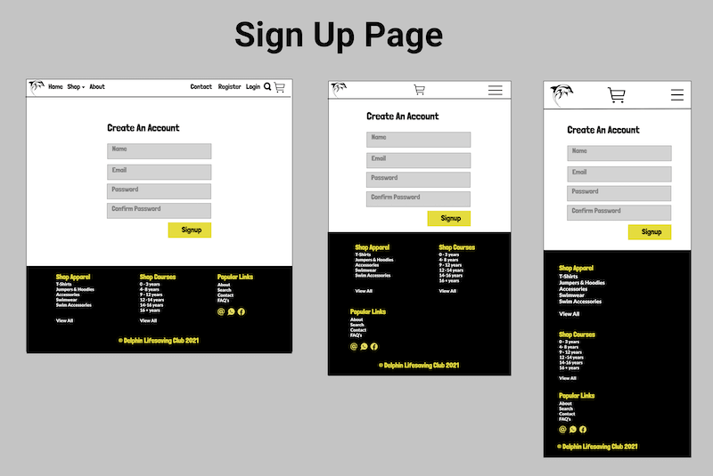 Register Page Wireframe