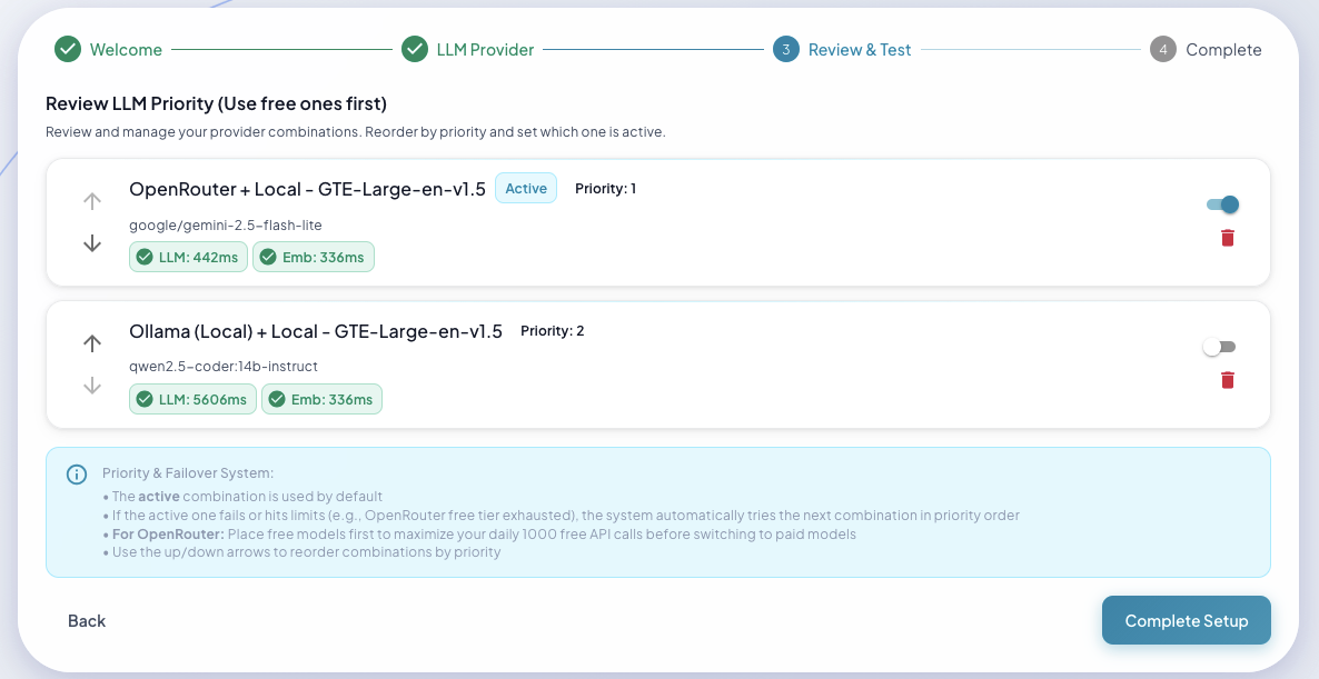 Configure LLM priority and failover