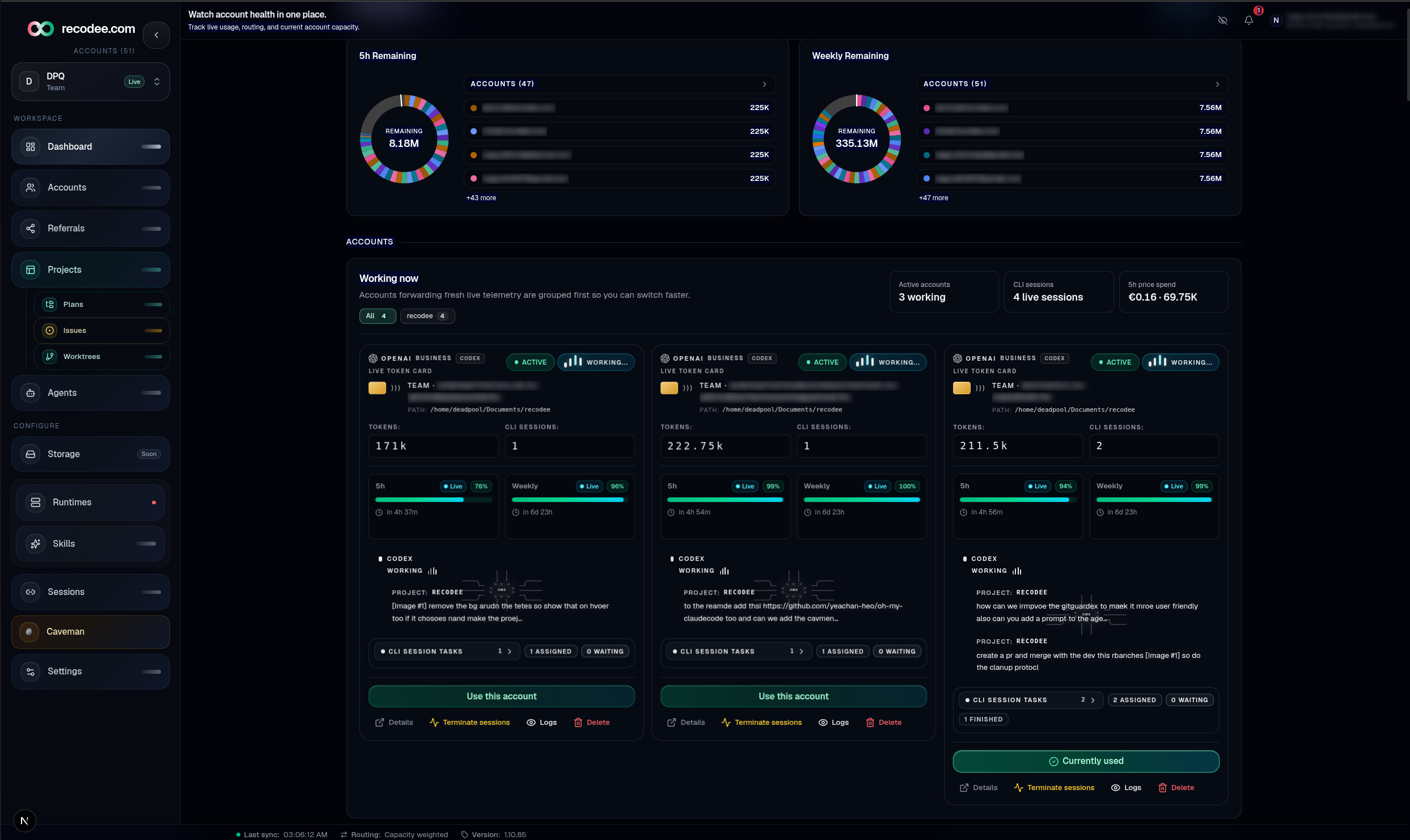 Multi-agent dashboard example