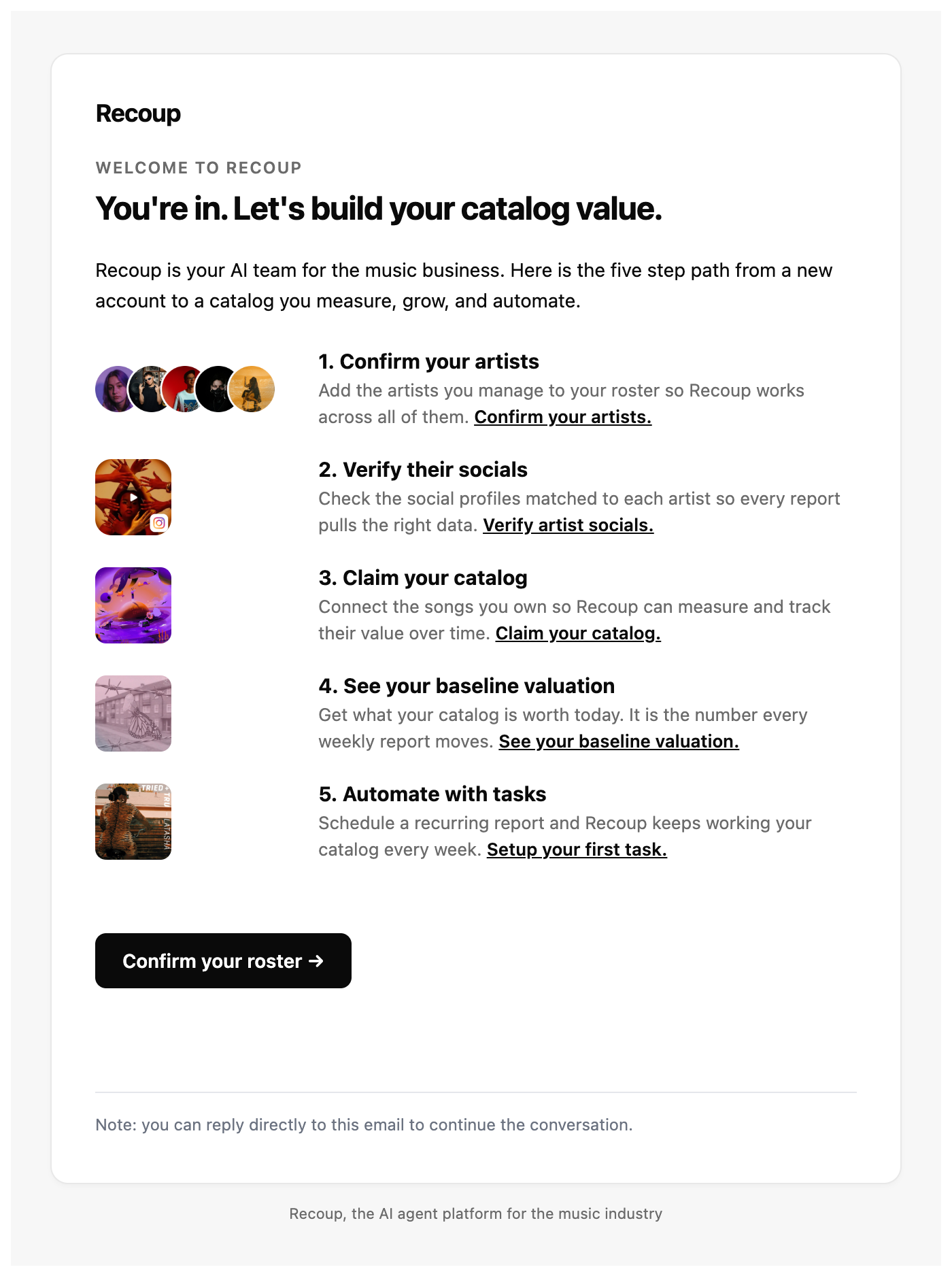 welcome email under the shared layout