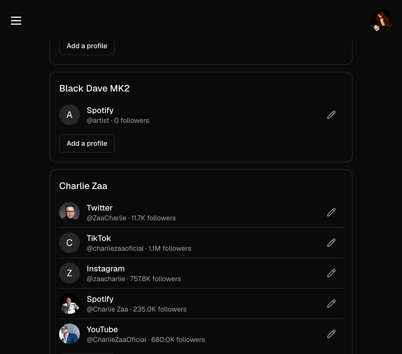 verify-socials with real avatars and initial fallbacks