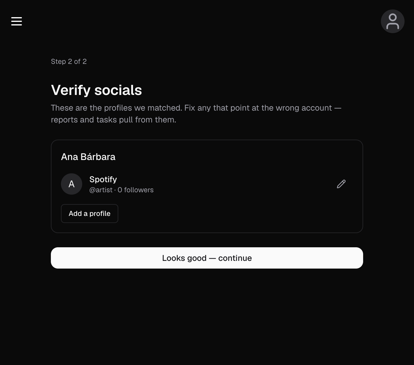 fallback initial on a manually added social