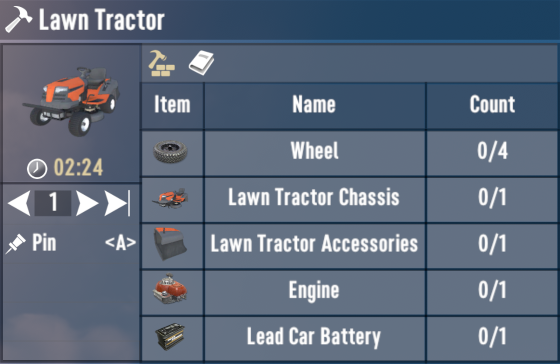 Lawn Tractor Recipe