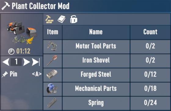 Plant Collector Recipe