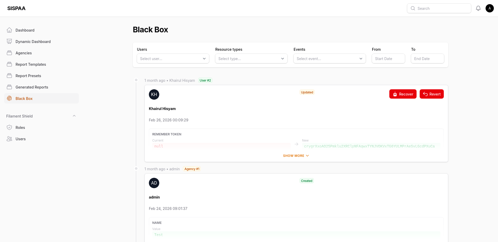Black Box Timeline