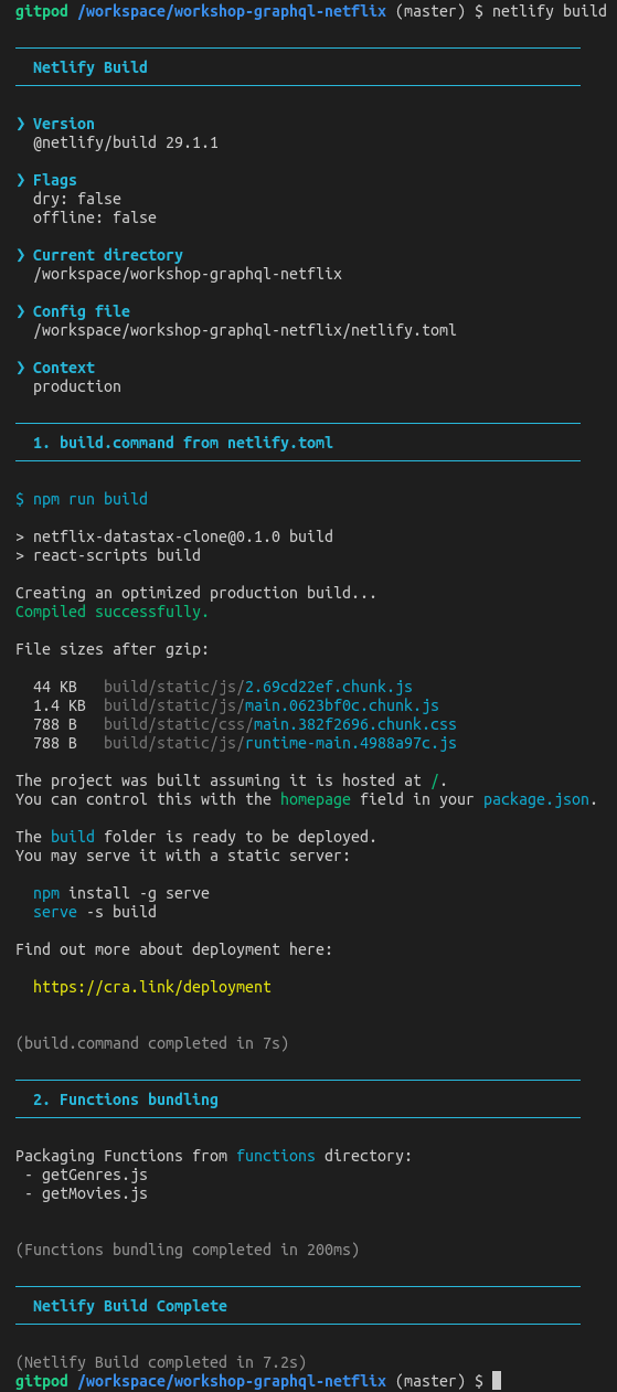 Netlify build