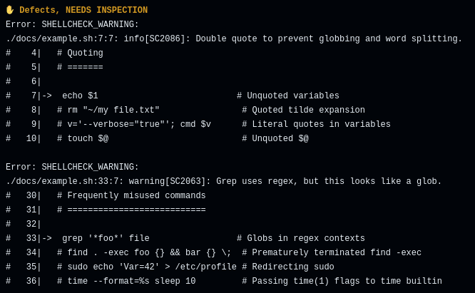 csgrep output example