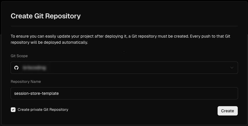 Create a new repository