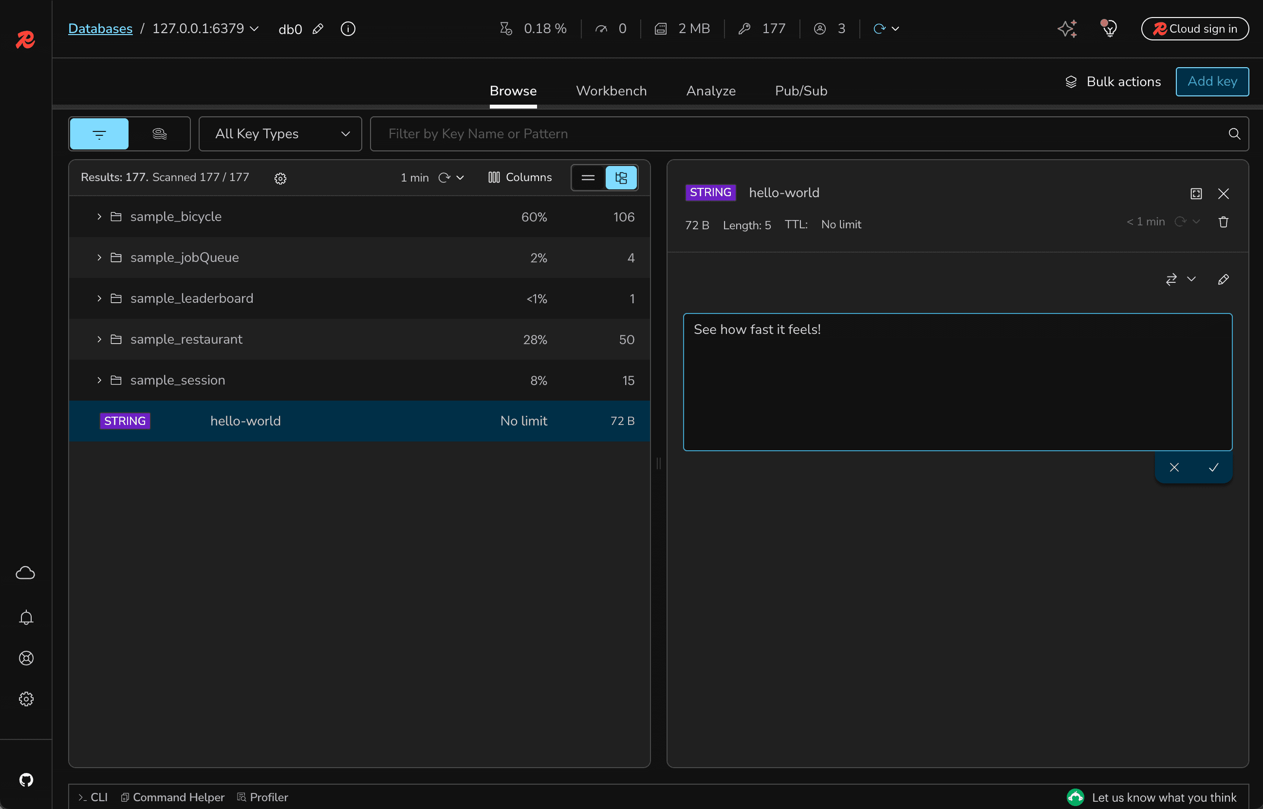 Redis Insight Browser screenshot