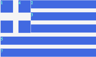 Greek flag with numbered boxes