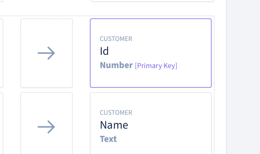 Screenshot of a column type label