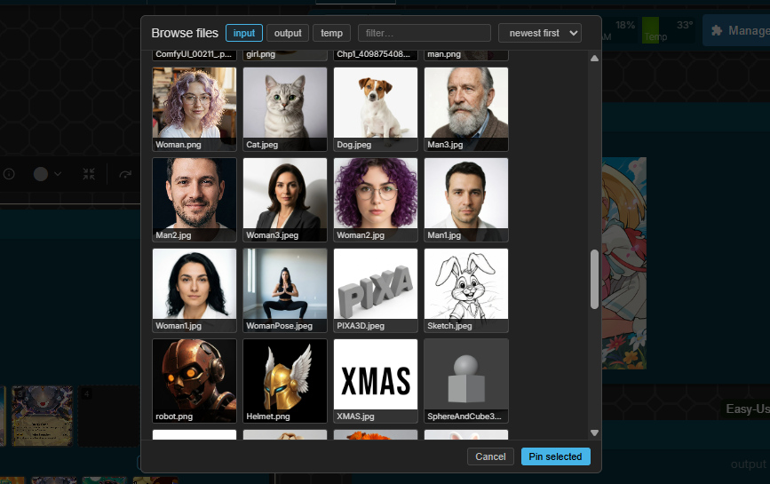 Browse modal screenshot