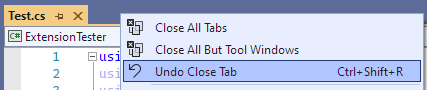 Tab-Well Menu