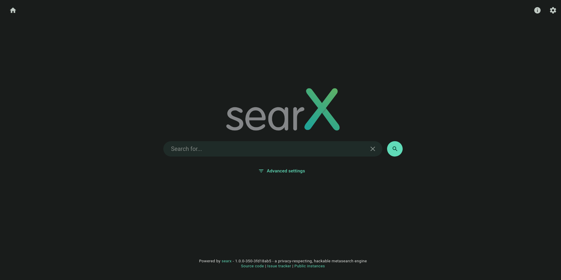 searx home - material dark