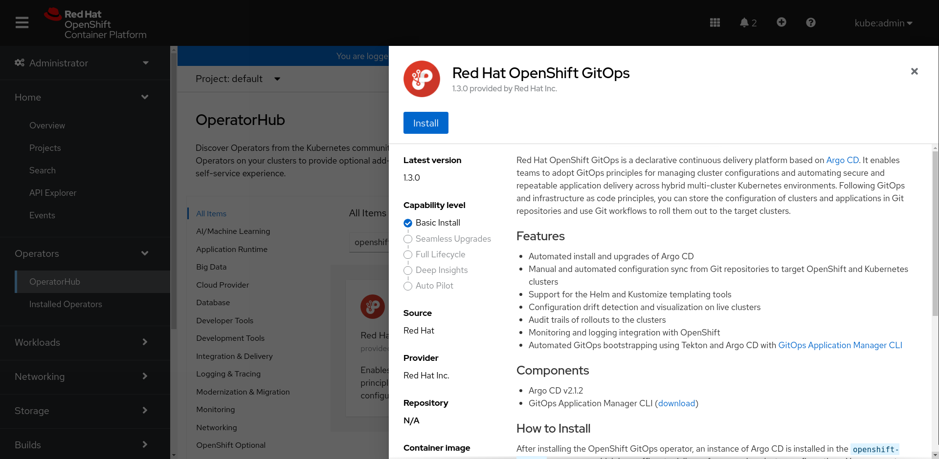 OpenShift GitOps operator