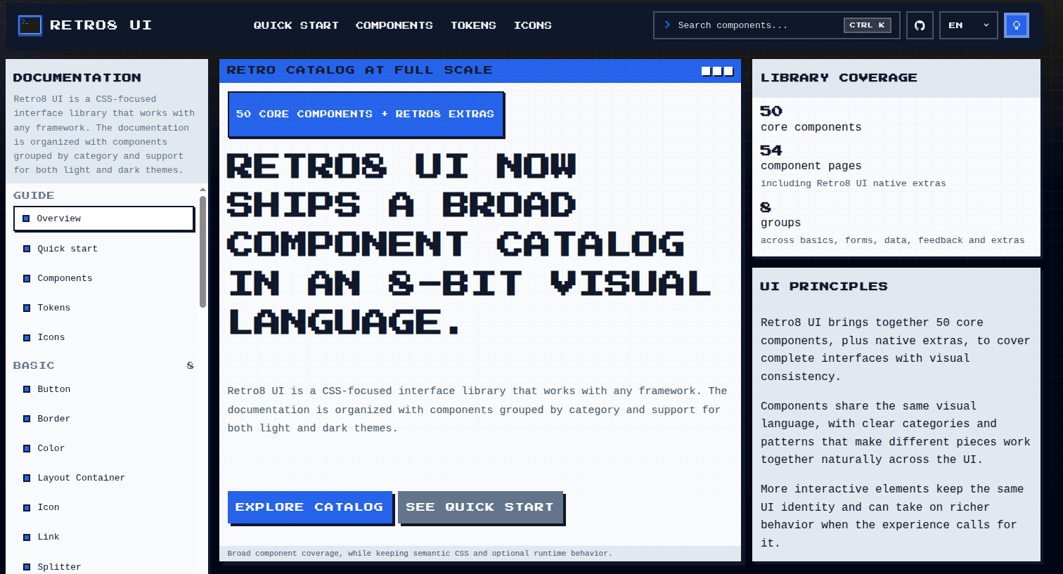 Retro8 UI preview