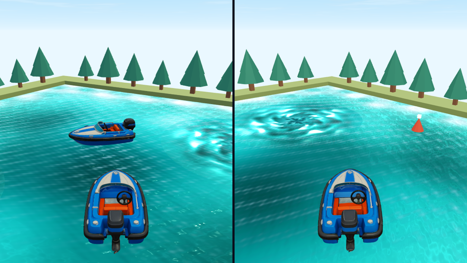 Two chase-camera panes