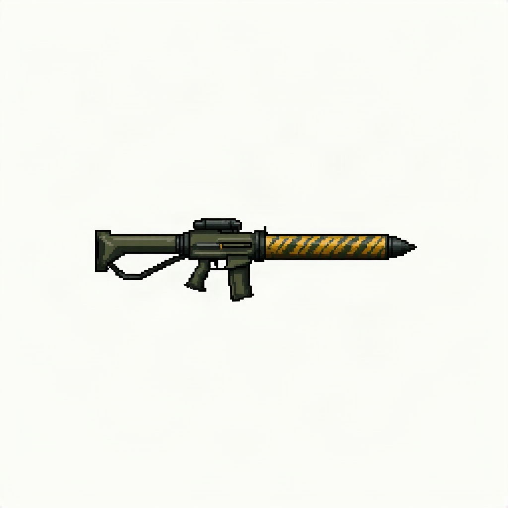 ภาพคอนเซปต์ปืน Homing Missile Launcher จากขั้นตอนสร้าง Sprite ของม็อด Terraria