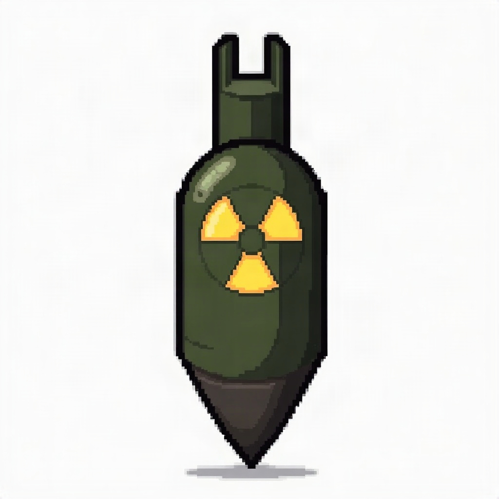 ภาพคอนเซปต์อาวุธ Tactical Nuke ที่ผู้พัฒนาสร้างด้วย fal สำหรับม็อด Fal Arsenal ใน Terraria