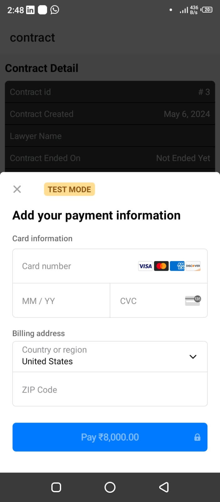 Payment Screen