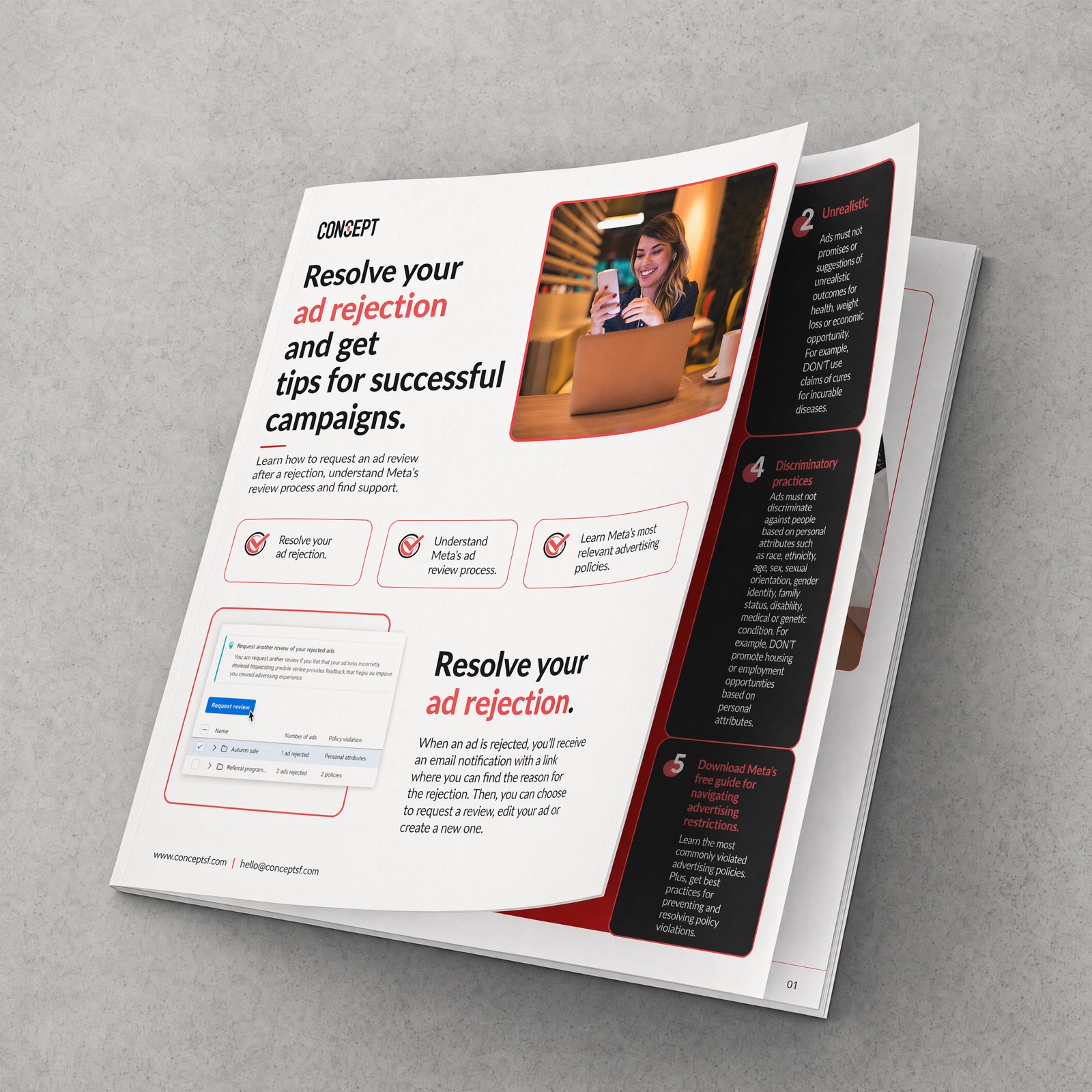 Resolve your ad rejection &mdash; free guide cover