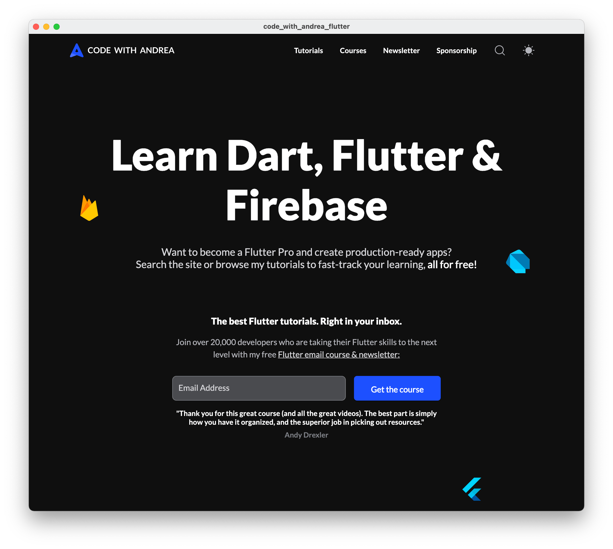 Code with Andrea - Flutter screenshot