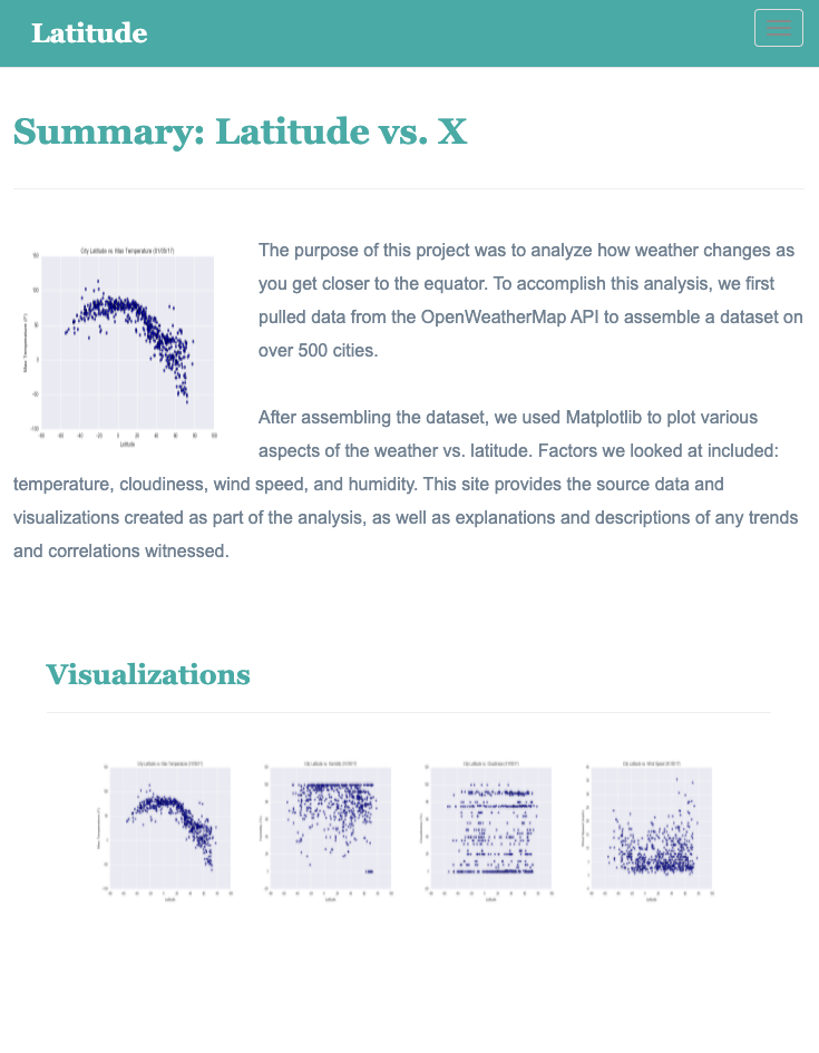 Landing page small screen