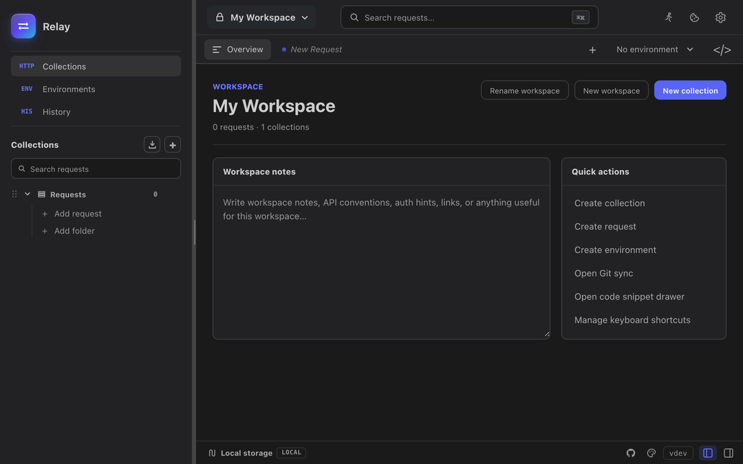 Relay workspace