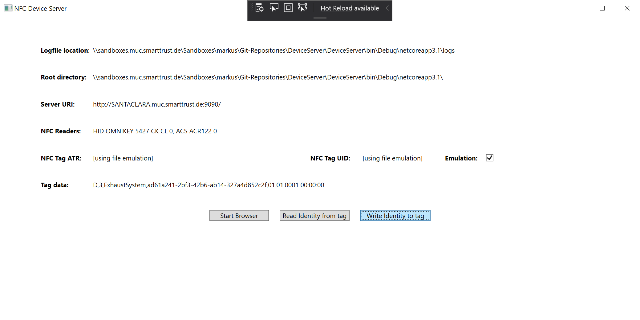 DeviceServer UI, Emulation