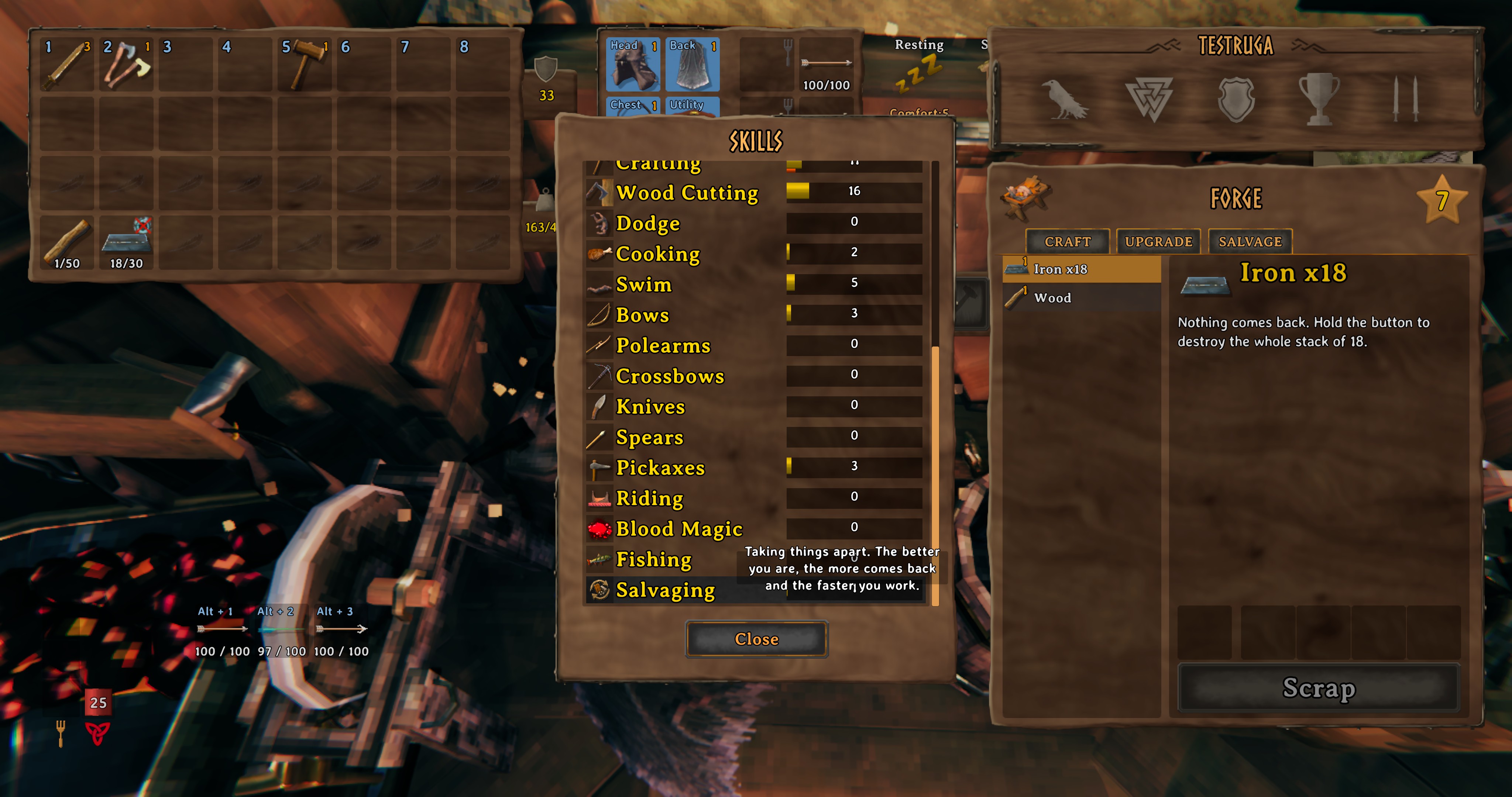 The Salvaging skill