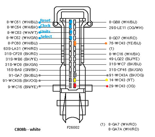 C808b white connector