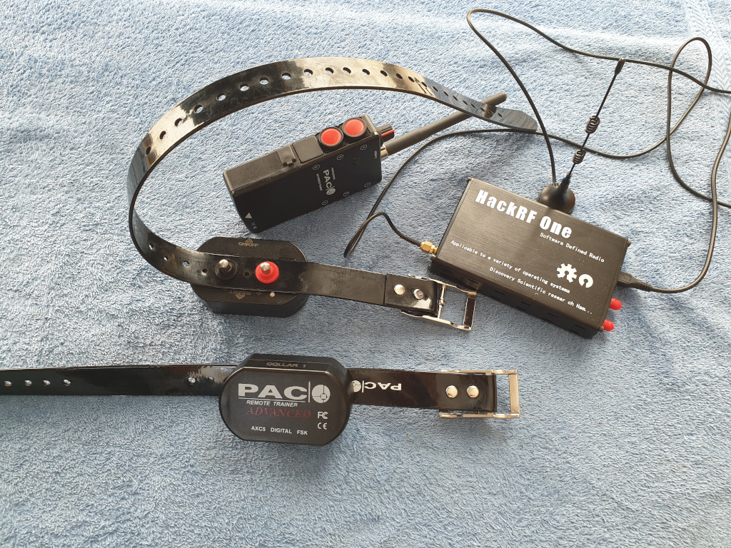 Photo of PAC collars with HackRF SDR