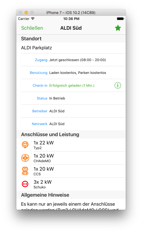 ChargePoint Detail View