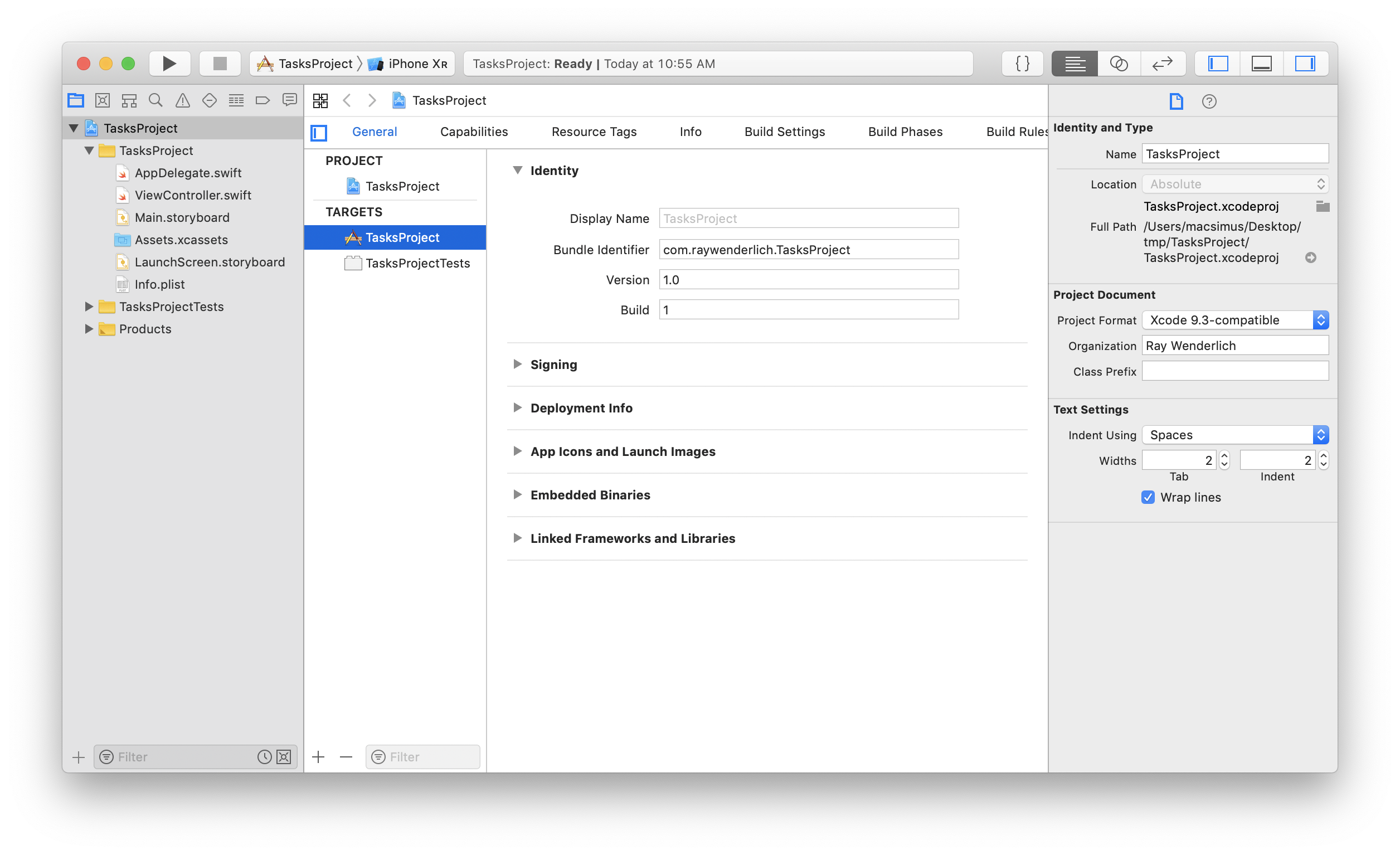 Xcode Project settings