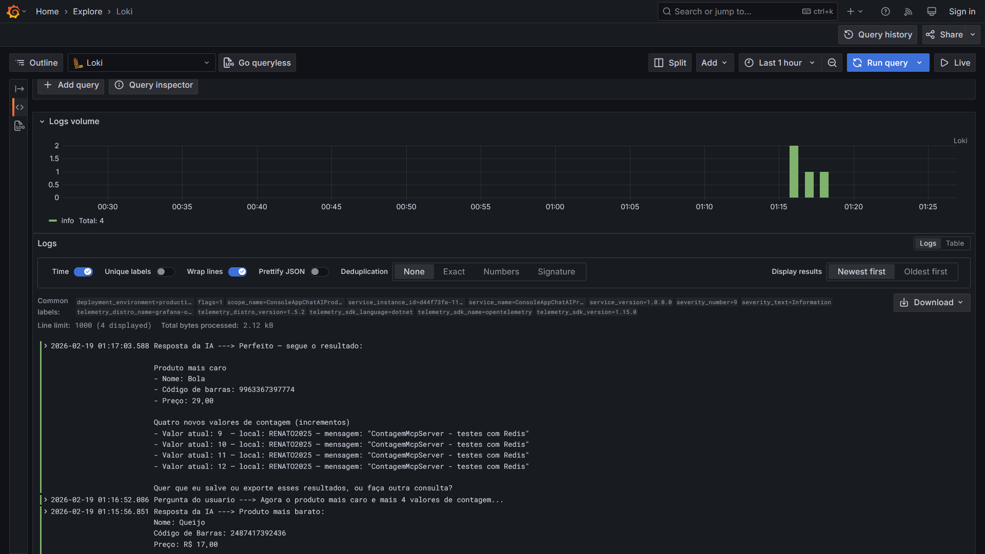 Logs no Grafana Loki