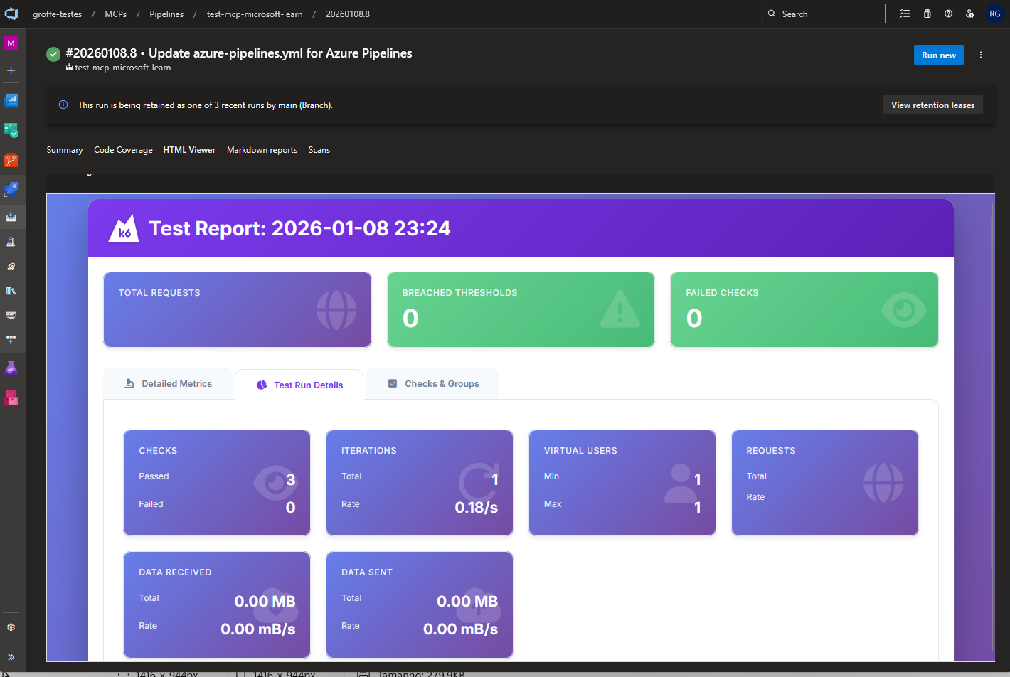 Relatório HTML do k6 - parte 2