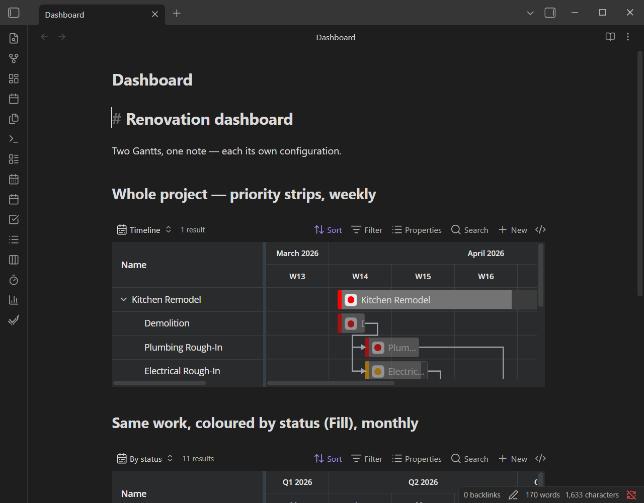 The same note in a dark theme