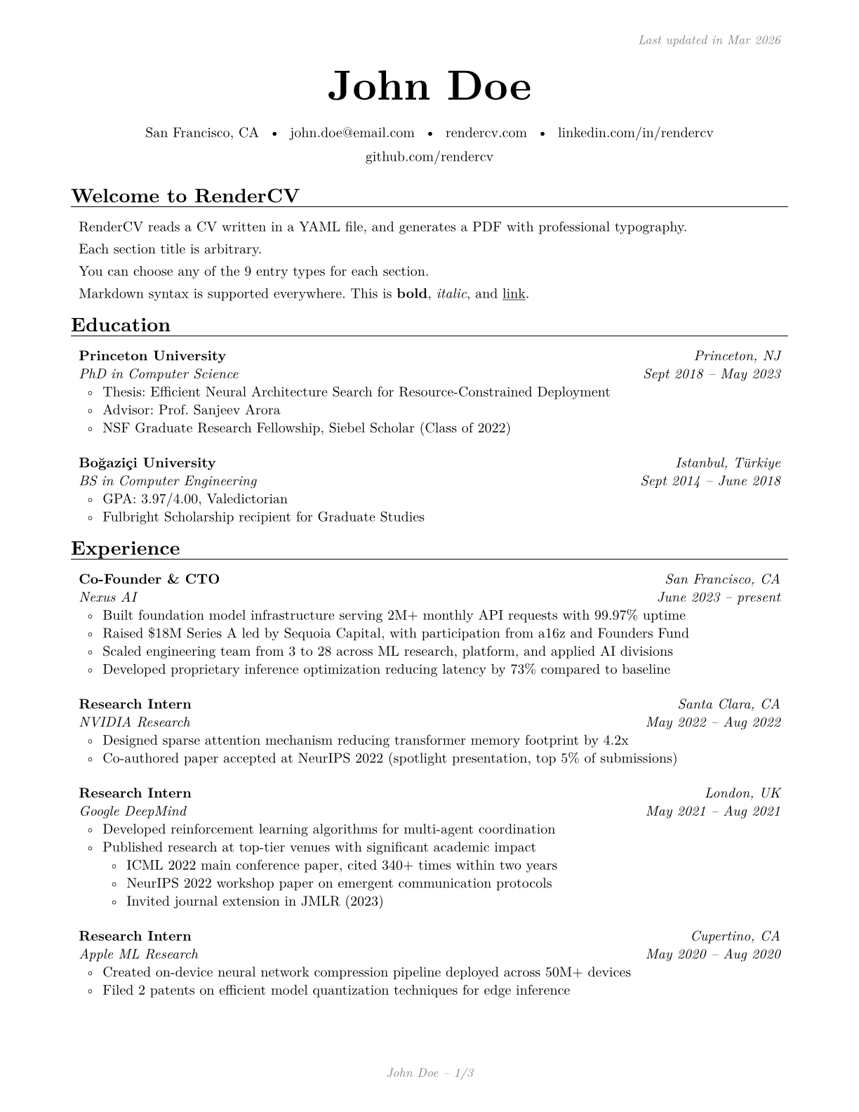 Sb2nov Theme Example of RenderCV